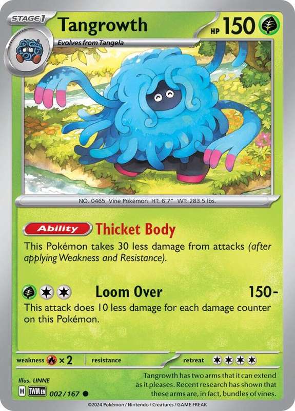 Pokemon Card  - Tangrowth 002/167 - Twilight Masquerade (NM)