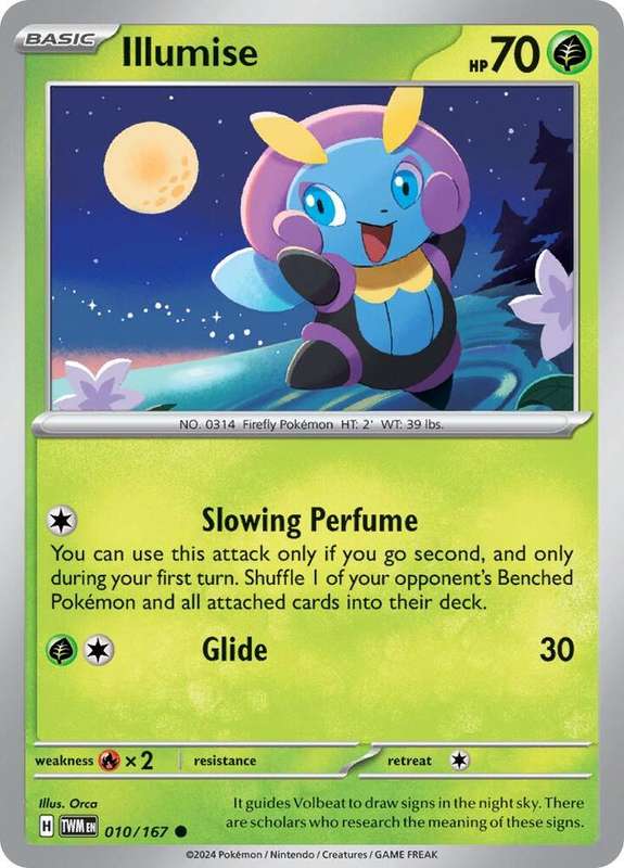 Pokemon Cards - Illumise 010/167 - Common - Twighlight Masquerade (NM)