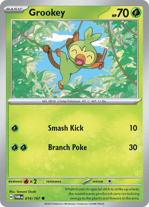 Pokemon Cards - Grookey 014/167 - Common - Twighlight Masquerade (NM)