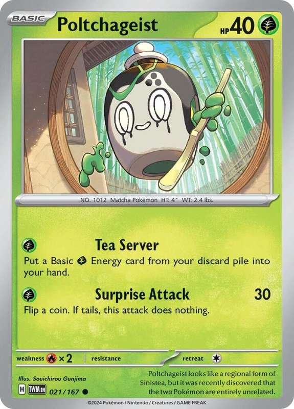 Pokemon Cards - Poltchageist 021/167 - Common - Twighlight Masquerade (NM)
