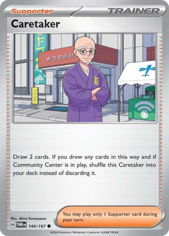 Pokemon Card  - Caretaker 144/167 - Trainer - Twilight Masquerade (NM)