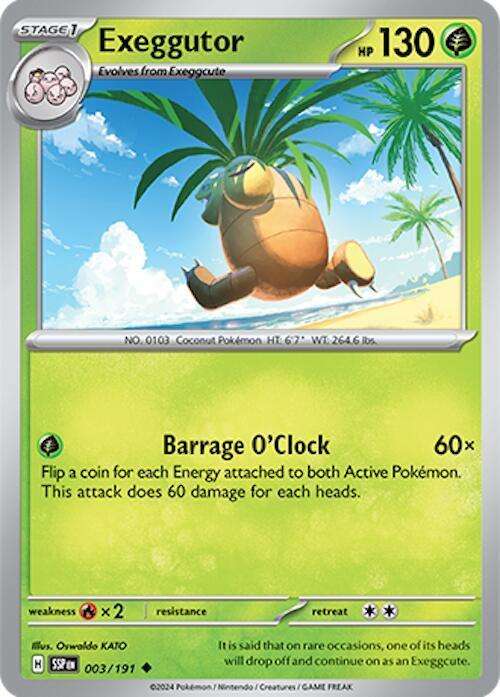 Pokemon Card - Exeggutor 003/191 - Uncommon - Surging Sparks  NM