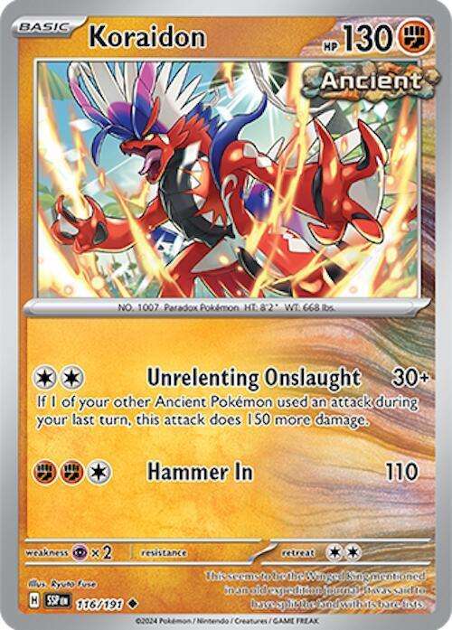 Pokemon Card - Koraidon 116/191- Uncommon - Surging Sparks NM