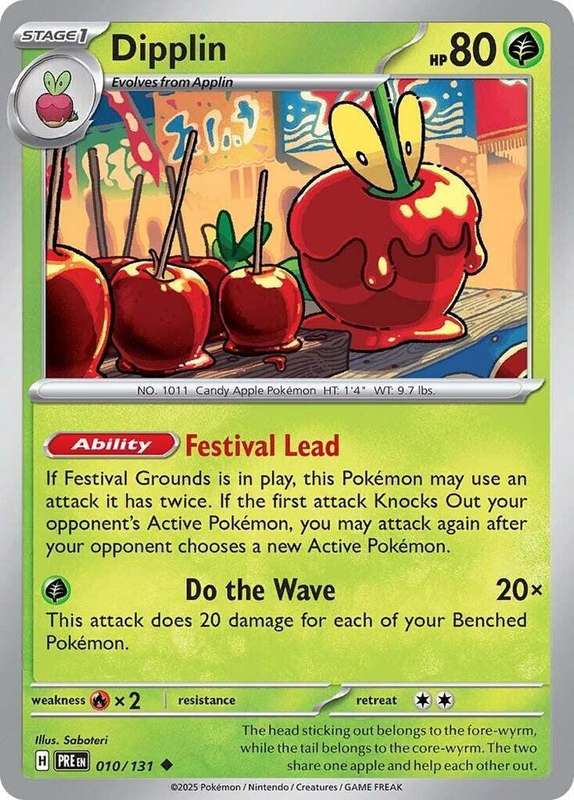 Pokemon Card - Dipplin 010/131 - Uncommon - Prismatic Evolutions  NM