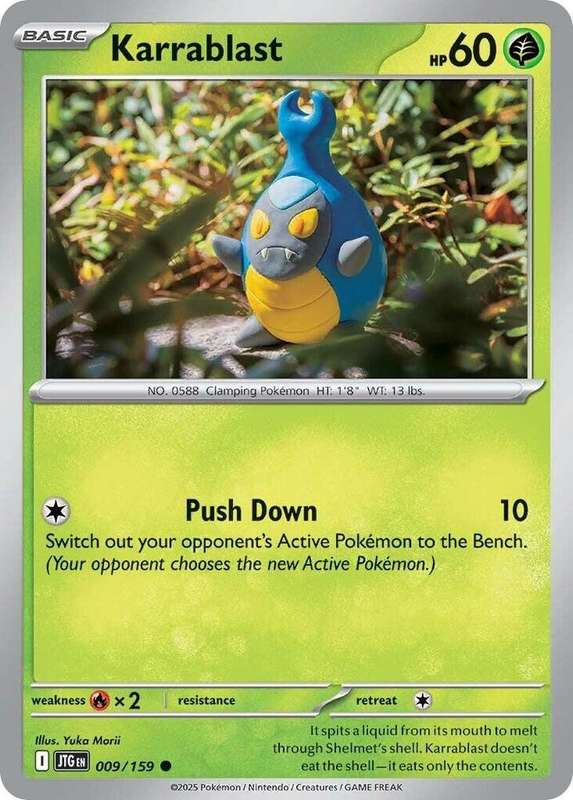Pokemon Card - Karrablast 009/159 - Common - Journey Together - NM