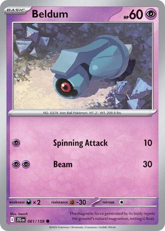 Pokemon Card - Beldum 061/159 - Common - Journey Together - NM