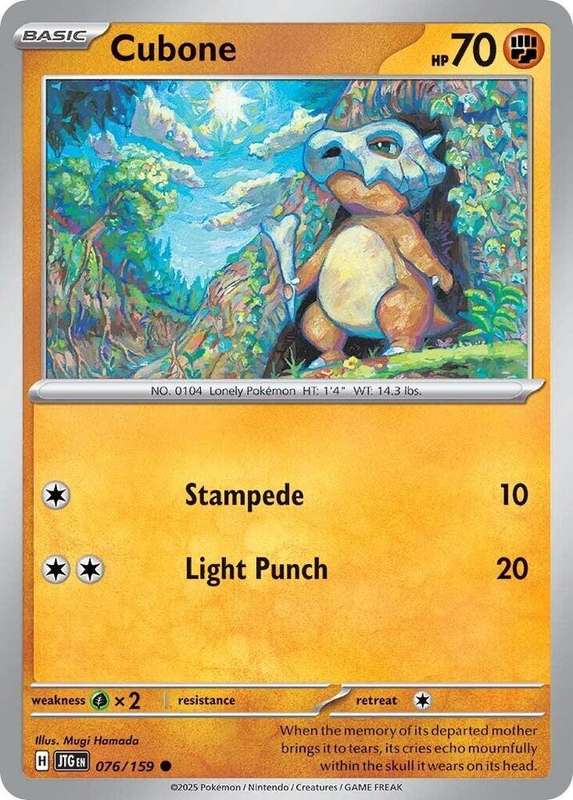 Pokemon Card - Cubone 076/159 - Common - Journey Together - NM