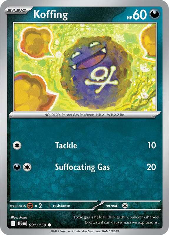Pokemon Card - Koffing 091/159 - Common - Journey Together - NM