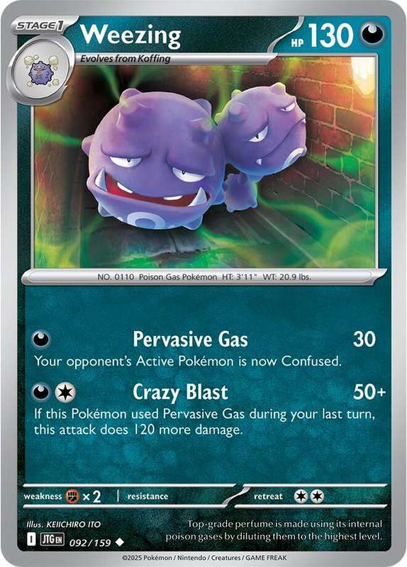 Pokemon Card - Weezing 092/159 - Uncommon - Journey Together - NM