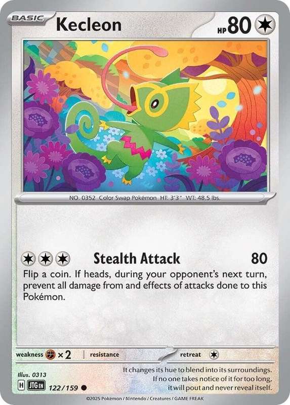 Pokemon Card - Kecleon 122/159 - Common - Journey Together - NM