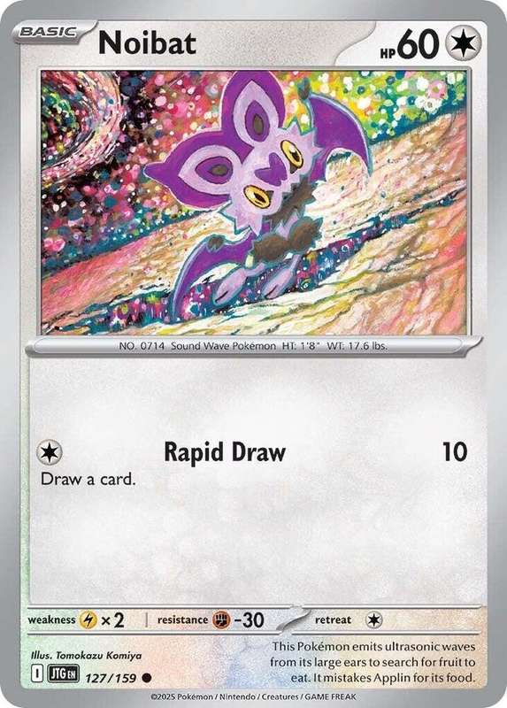 Pokemon Card - Noibat 127/159 - Common - Journey Together - NM