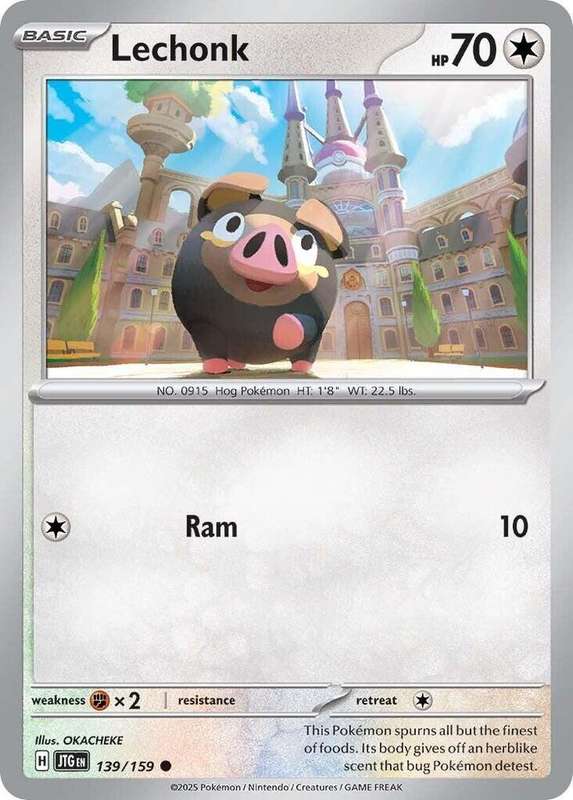 Pokemon Card - Lechonk 139/159 - Common - Journey Together - NM