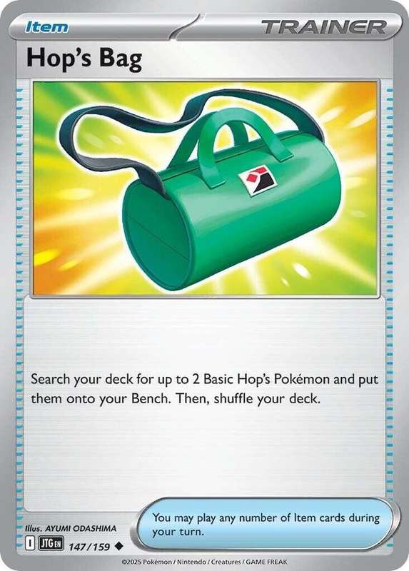 Pokemon Card - Hop's Bag 147/159 - Uncommon Item Trainer - Journey Together - NM