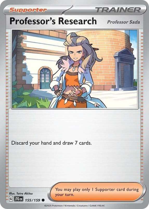Pokemon Card - Professor's Research 155/159 - Common Supporter Trainer - Journey Together - NM