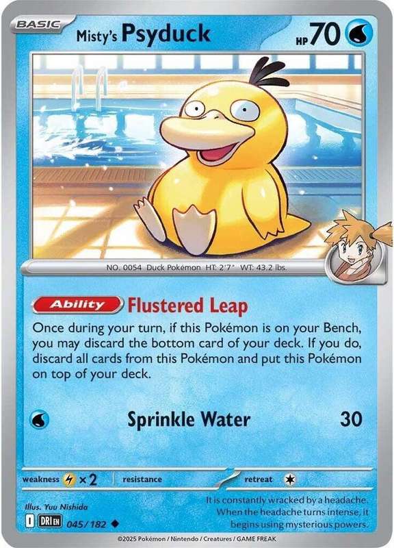 Pokemon Card - Misty's Psyduck 045/182 - Common - Destined Rivals - NM