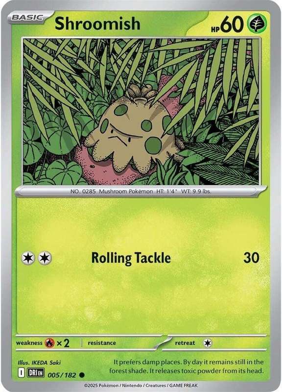 Pokemon Card - Shroomish 005/182 - Common - Destined Rivals - NM