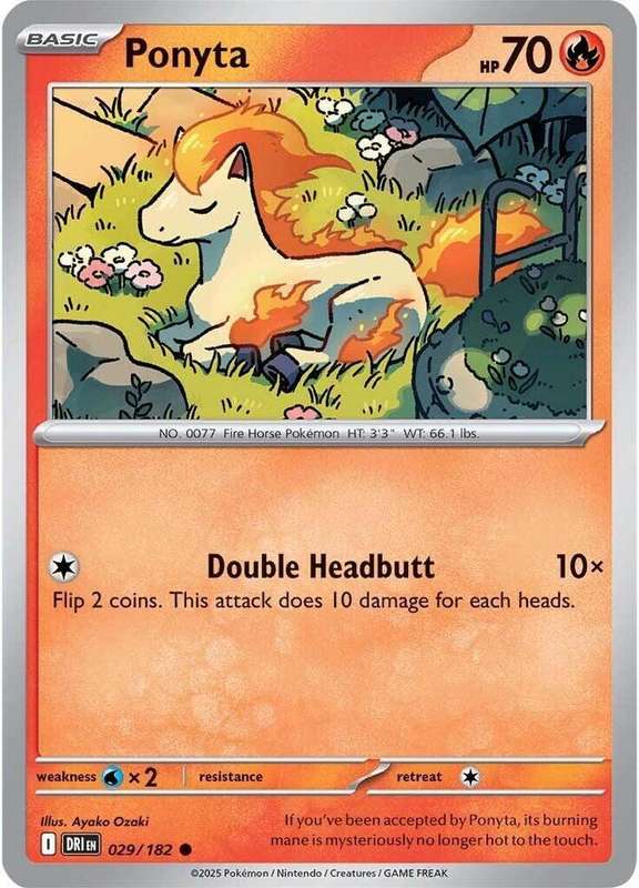 Pokemon Card - Ponyta 029/182 - Common - Destined Rivals - NM