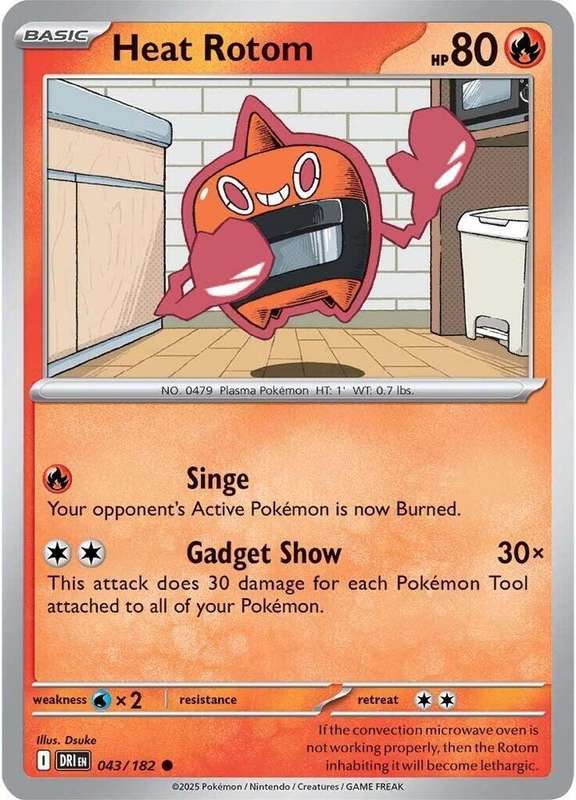 Pokemon Card - Heat Rotom 043/182 - Common - Destined Rivals - NM