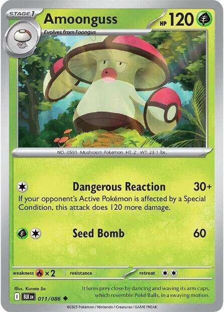 Pokemon Cards - Amoonguss 011/086 - Uncommon - Black Bolt - NM