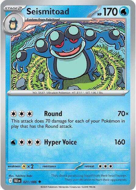 Pokemon Cards - Seismitoad 021/086 - Uncommon - Black Bolt - NM