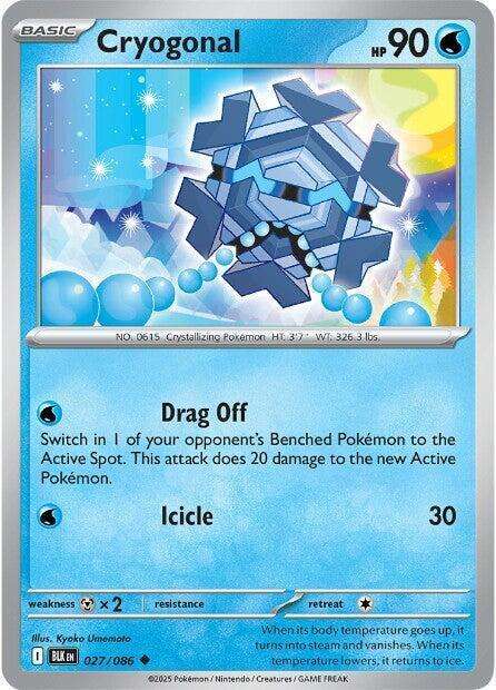 Pokemon Cards - Cryogonal 027/086 - Uncommon - Black Bolt - NM