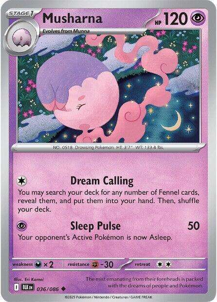 Pokemon Cards - Musharna 036/086 - Uncommon - Black Bolt - NM