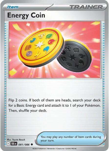 Pokemon Cards - Energy Coin 081/086 - Item Trainer - Black Bolt - NM