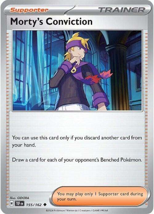 Pokemon Card - Morty's Conviction 155/162 - Supporter Trainer - Temporal Forces NM