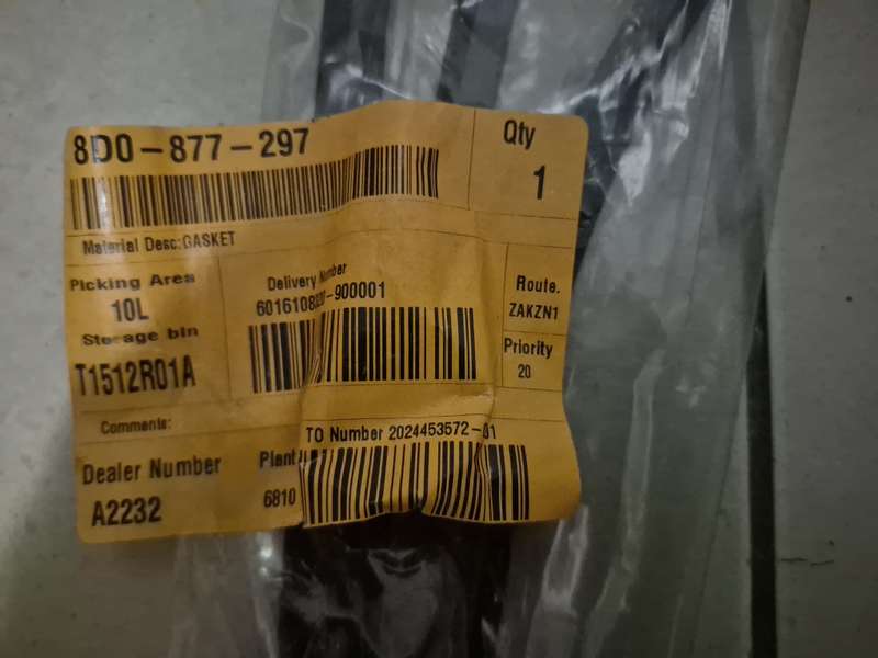 VW MK 6 GTI Sunroof Gasket