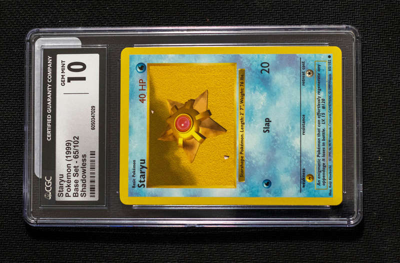CGC 10 GEM MINT  Staryu  Shadowless Pokémon Base Set 1999  65/102