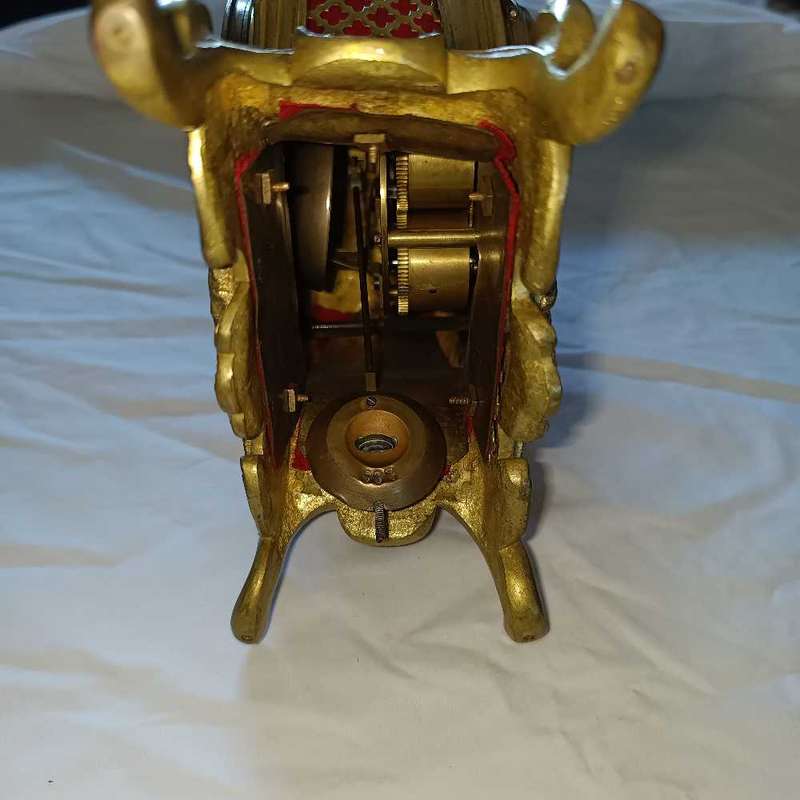 Antique Mantel Clock French Louis XV Style Brass and Gilt