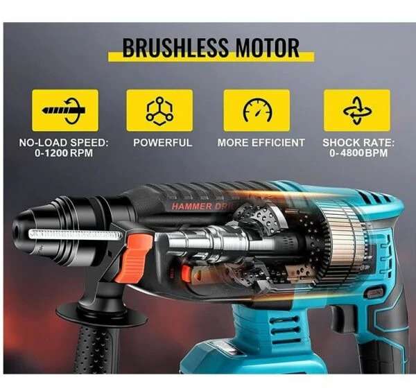 48V Cordless 3-In-1 Brushless SDS Hammer Drill
