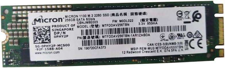 Micron 256GB M.2 2280 NGFF SSD (Solid State Drive) 3D NARD TLC SATA III (MTFDDAV256TBN)
