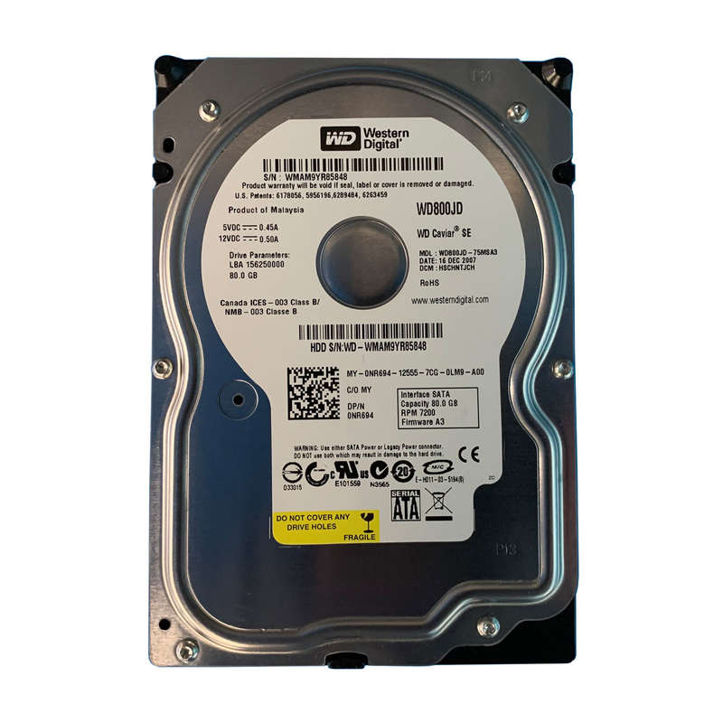 Western Digital 80GB HDD, 3.5 7200RPM SATA