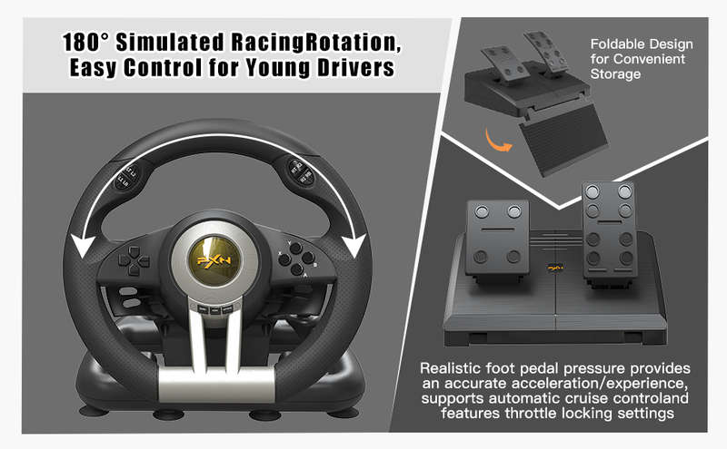 PXN V3 Pro Steering Wheel for PC/PS3/PS4 and Xbox