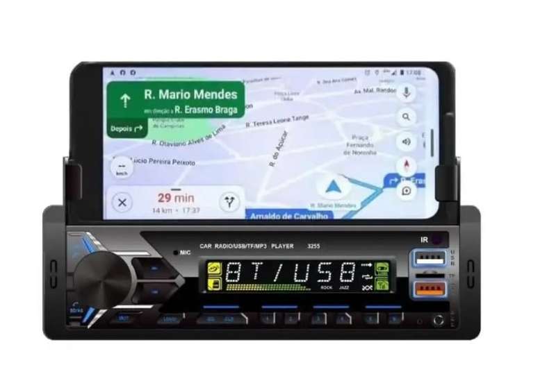 Yakoc 60w Mp3 Car Audio Bluetooth,USB with in-Built Smartphone Holder