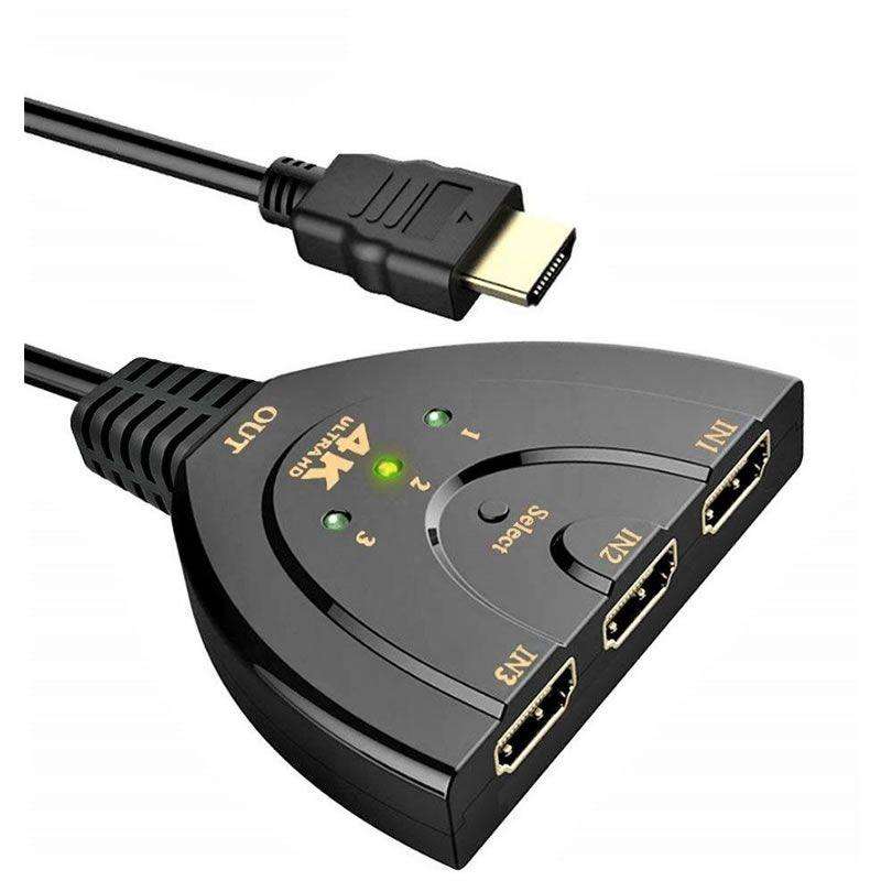 3-Port HDMI Switch with Pigtail Cable 4K Ultra HD