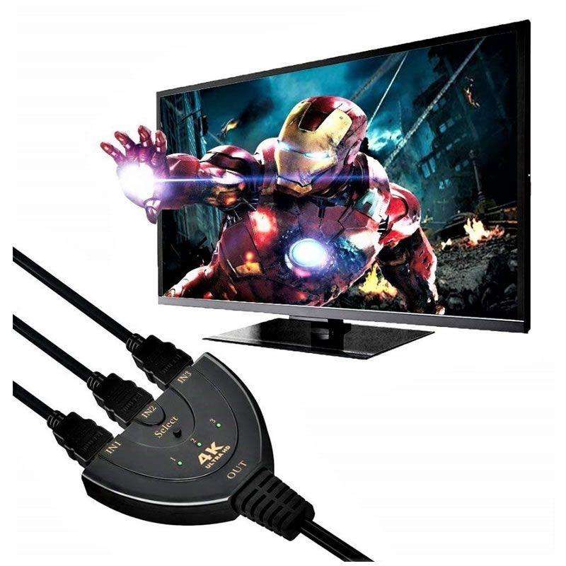 3-Port HDMI Switch with Pigtail Cable 4K Ultra HD