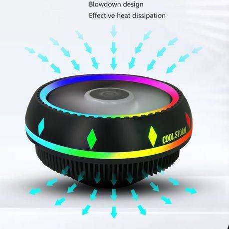 COOL STORM  High-Performance CPU Cooler RGB LED CPU Fan for LGA1150 1151 1155 AM4 AM3+ AM3 AM2+ FM1