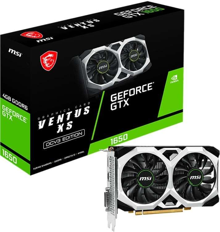 MSI GeForce GTX 1650 D6 VENTUS XS OC graphics card