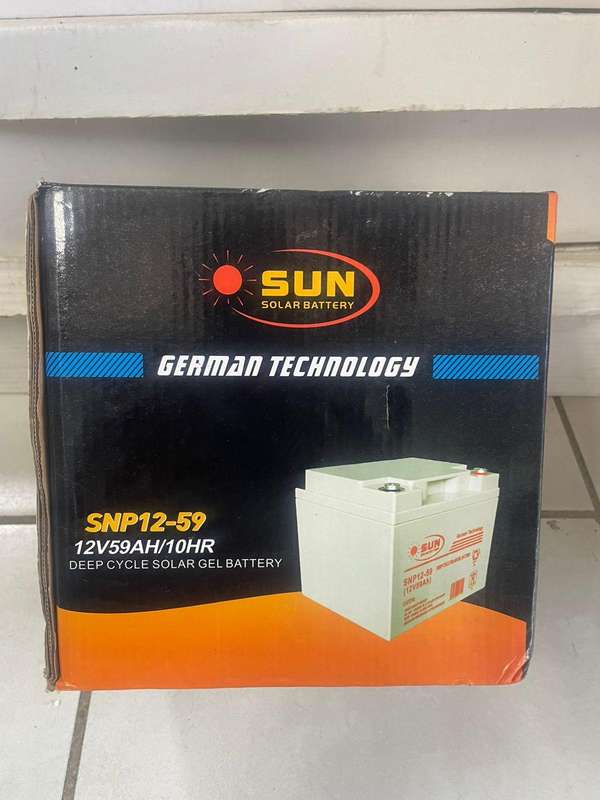 New SUN SNP12-59 Deep Cycle Solar Gel Battery (12V 59Ah) - Liquidation Auction