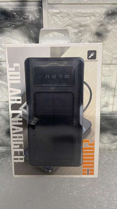 20000mAh Solar Power Bank with LED Flashlight  New!