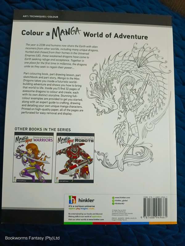 Manga to the Max Drawing and Colouring Book: Dragons by Hinkler Pty Ltd