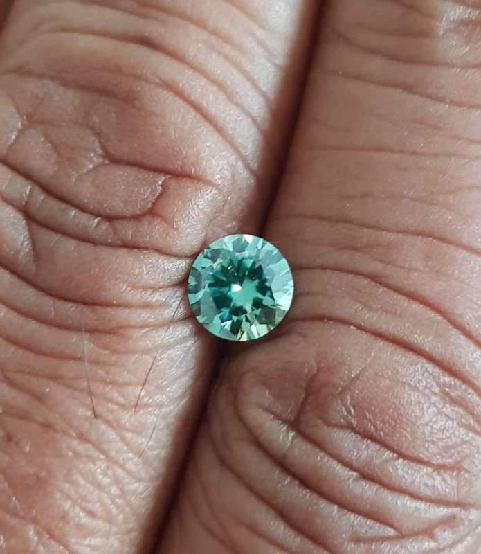 Moissanite 1ct Peacock Blue VVSI ROUND **GRA Certified **BRILLIANT CUT