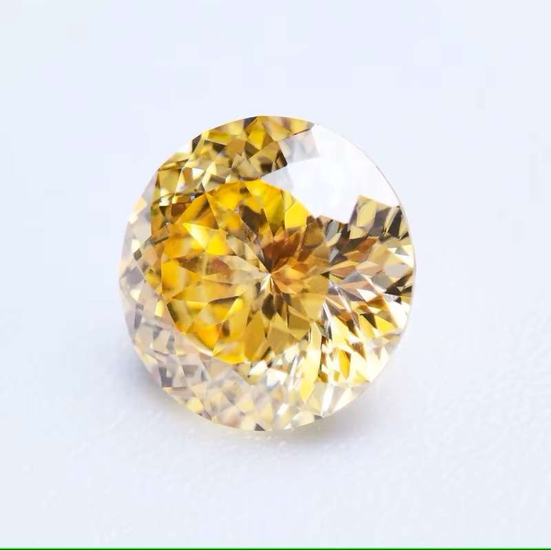 Moissanite 1ct Lemon 100Facetted Round Cut **GRA Certified **BRILLIANT CUT