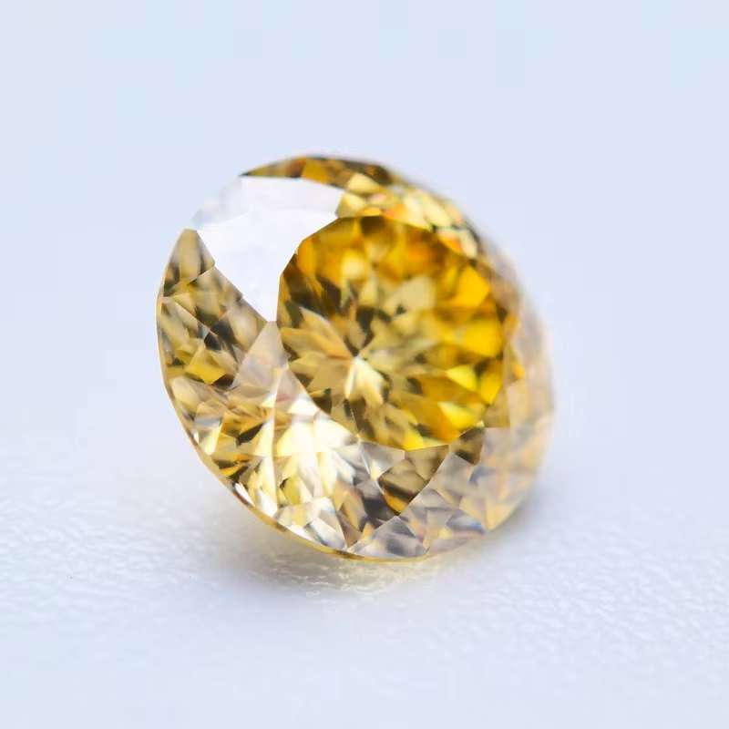 Moissanite 1ct Lemon 100Facetted Round Cut **GRA Certified **BRILLIANT CUT
