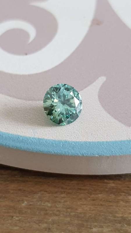 Moissanite 1ct Peacock Blue VVSI ROUND **GRA Certified **BRILLIANT CUT