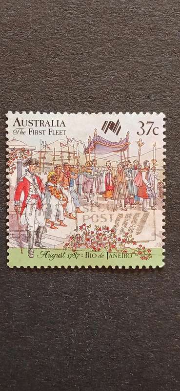 AUSTRALIA 1987200TH ANN. OF THE COLONIZATION OF AUSTRALIA- FIRST FLEET IN RIO DE JANEIRO