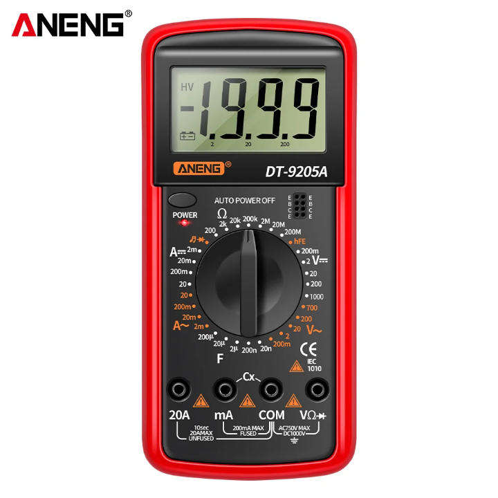 Hand held digital multi-meter Dt9205A ANENG