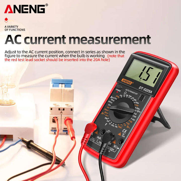 Hand held digital multi-meter Dt9205A ANENG